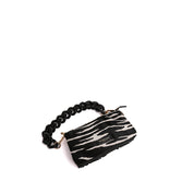 Zebra Print Calf Hair Shoulder Bag with Chunky Chain