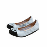 Load image into Gallery viewer, Blue ST Buckle Leather Ballerina Flats
