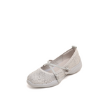 Load image into Gallery viewer, Grey Cross Strap Ballerina Sporty Flats

