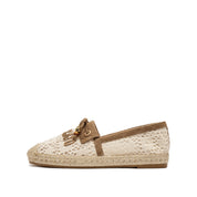 Ivory Lace Staccato Bow Espadrilles