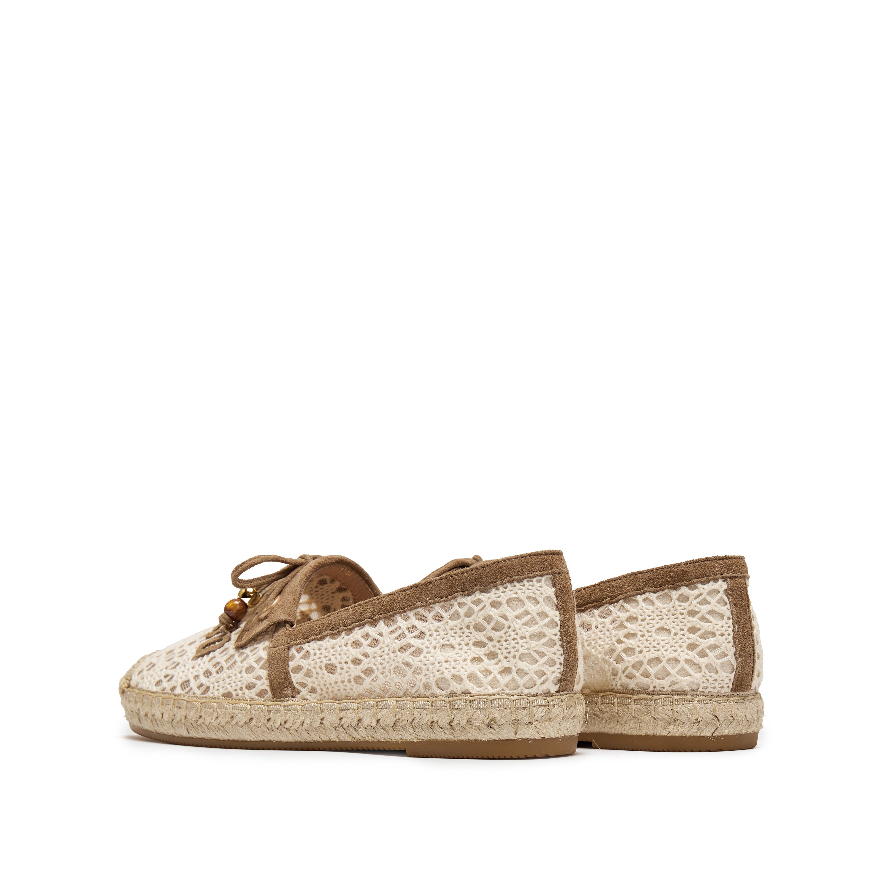 Ivory Lace Staccato Bow Espadrilles