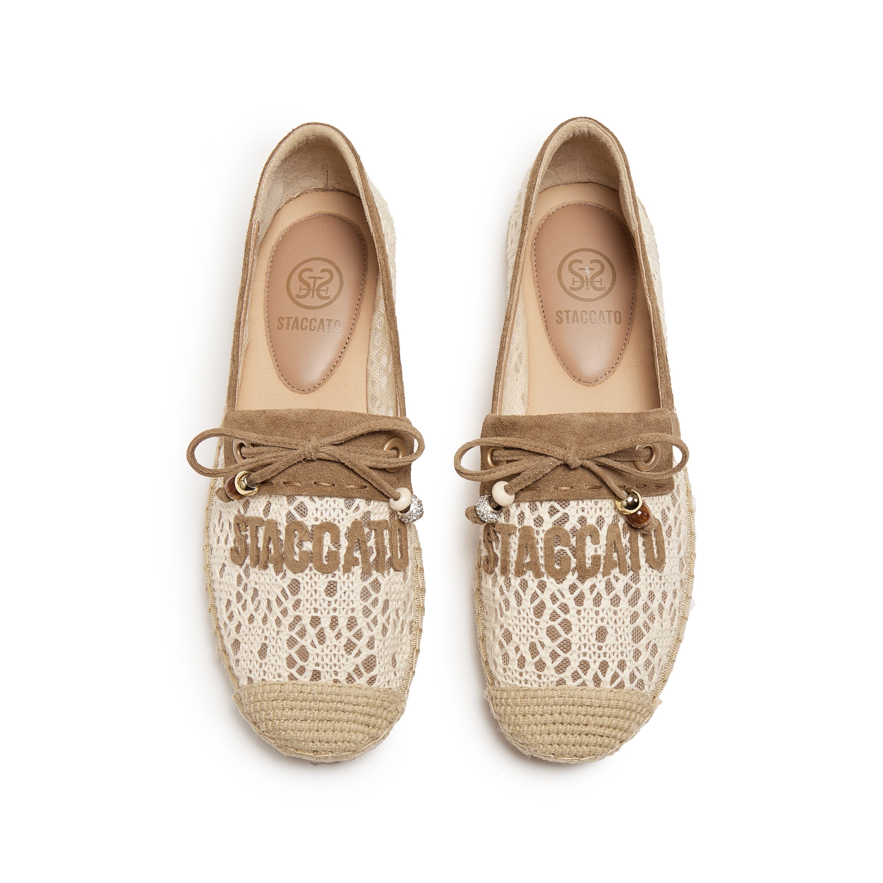 Ivory Lace Staccato Bow Espadrilles