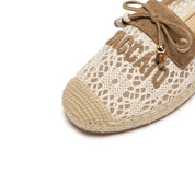 Ivory Lace Staccato Bow Espadrilles