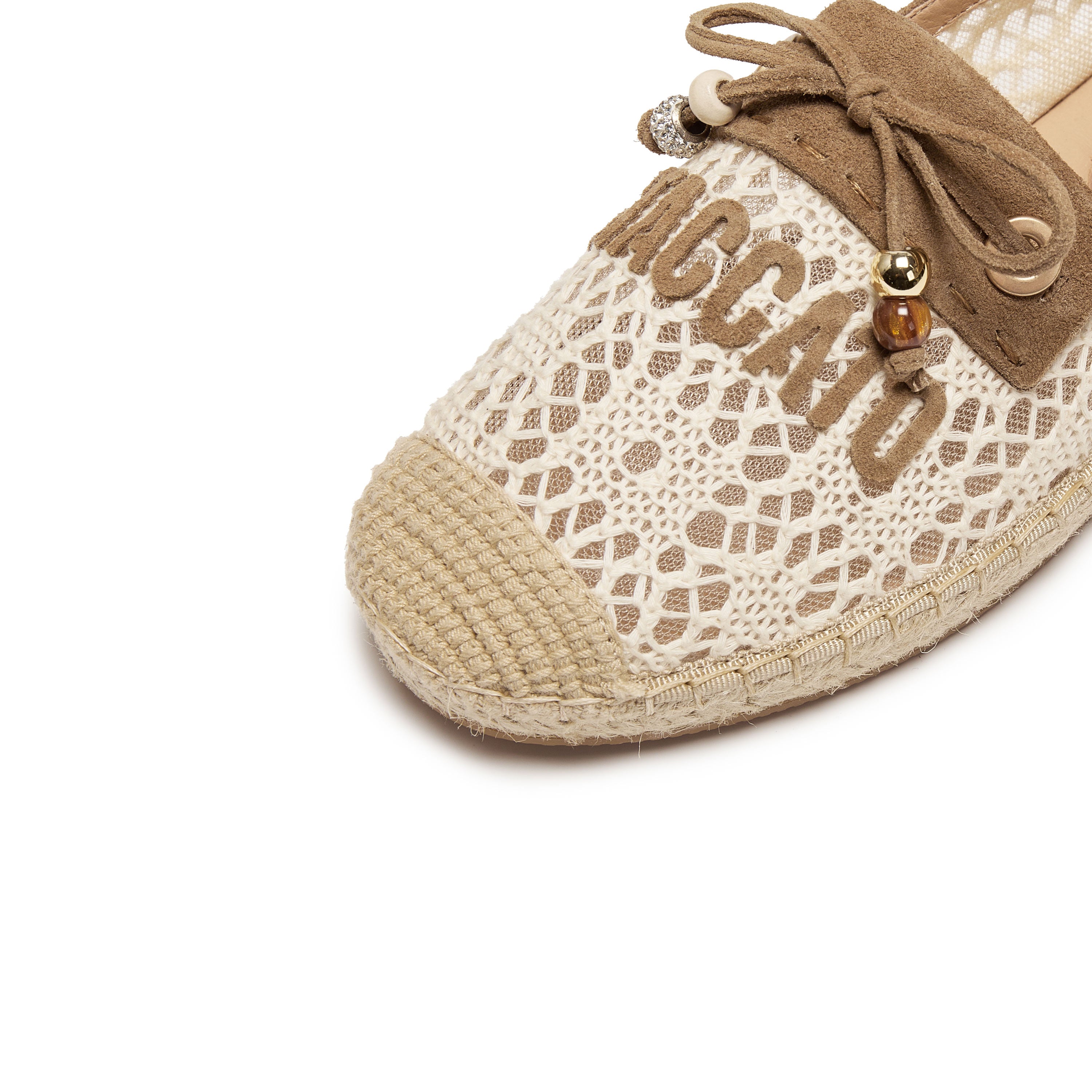 Ivory Lace Staccato Bow Espadrilles