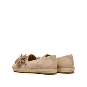 Beige Crystal Fireworks Embellished Espadrilles