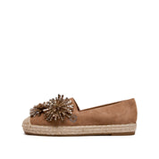 Brown Crystal Fireworks Embellished Espadrilles