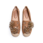 Brown Crystal Fireworks Embellished Espadrilles