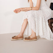 Brown Crystal Fireworks Embellished Espadrilles