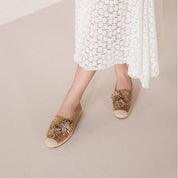 Brown Crystal Fireworks Embellished Espadrilles