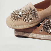 Brown Crystal Fireworks Embellished Espadrilles