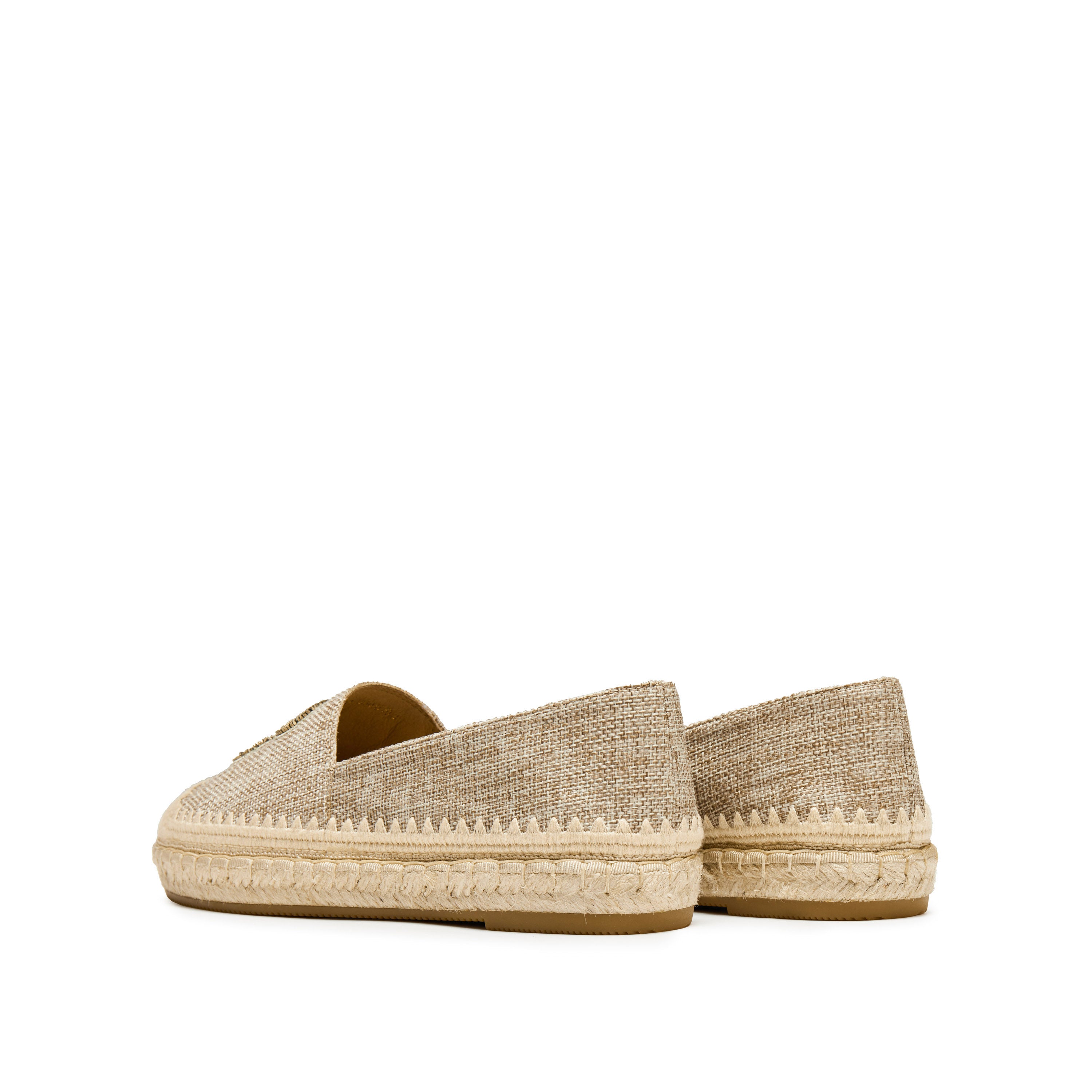 Olive Tweed ST Logo Gold Bead Espadrilles