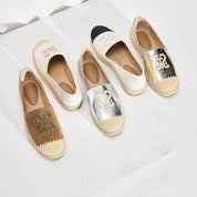 Olive Tweed ST Logo Gold Bead Espadrilles