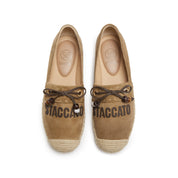 Camel Suede Staccato Bow Espadrilles