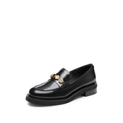 Black Signature Charms Leather Loafers