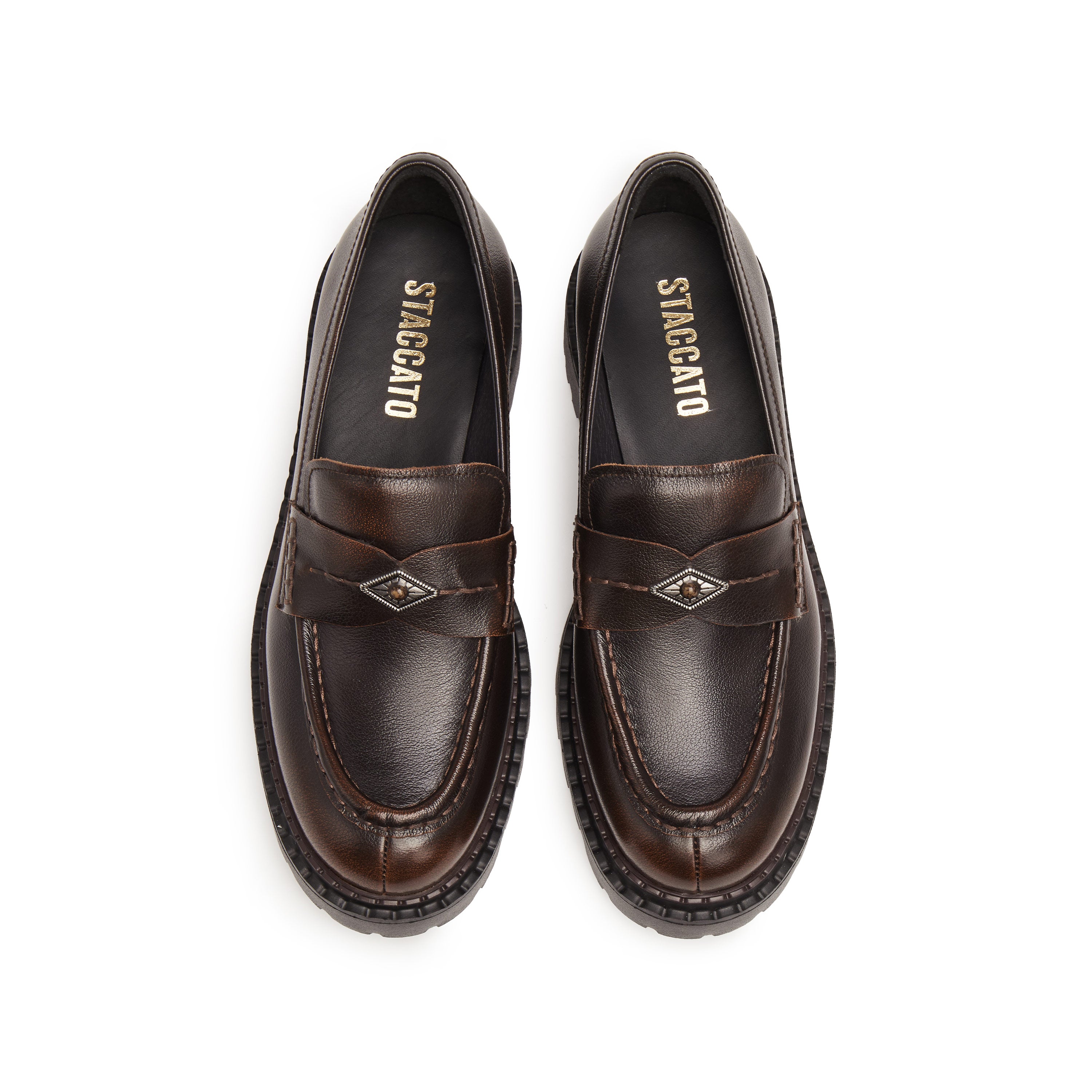 Brushed Rusty ST Gem Platform Loafers