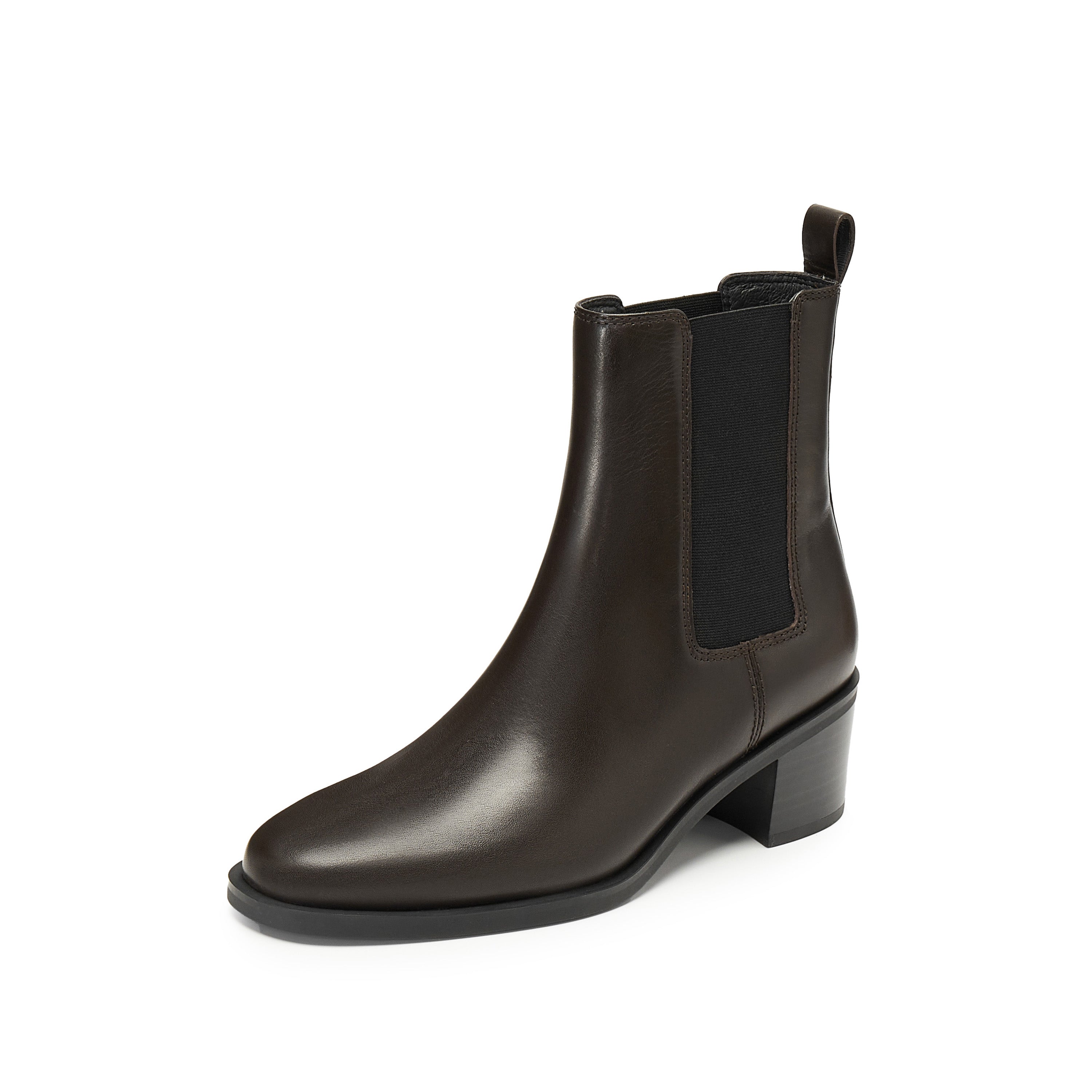 Brown Leather Heeled Ankle Charles Boots
