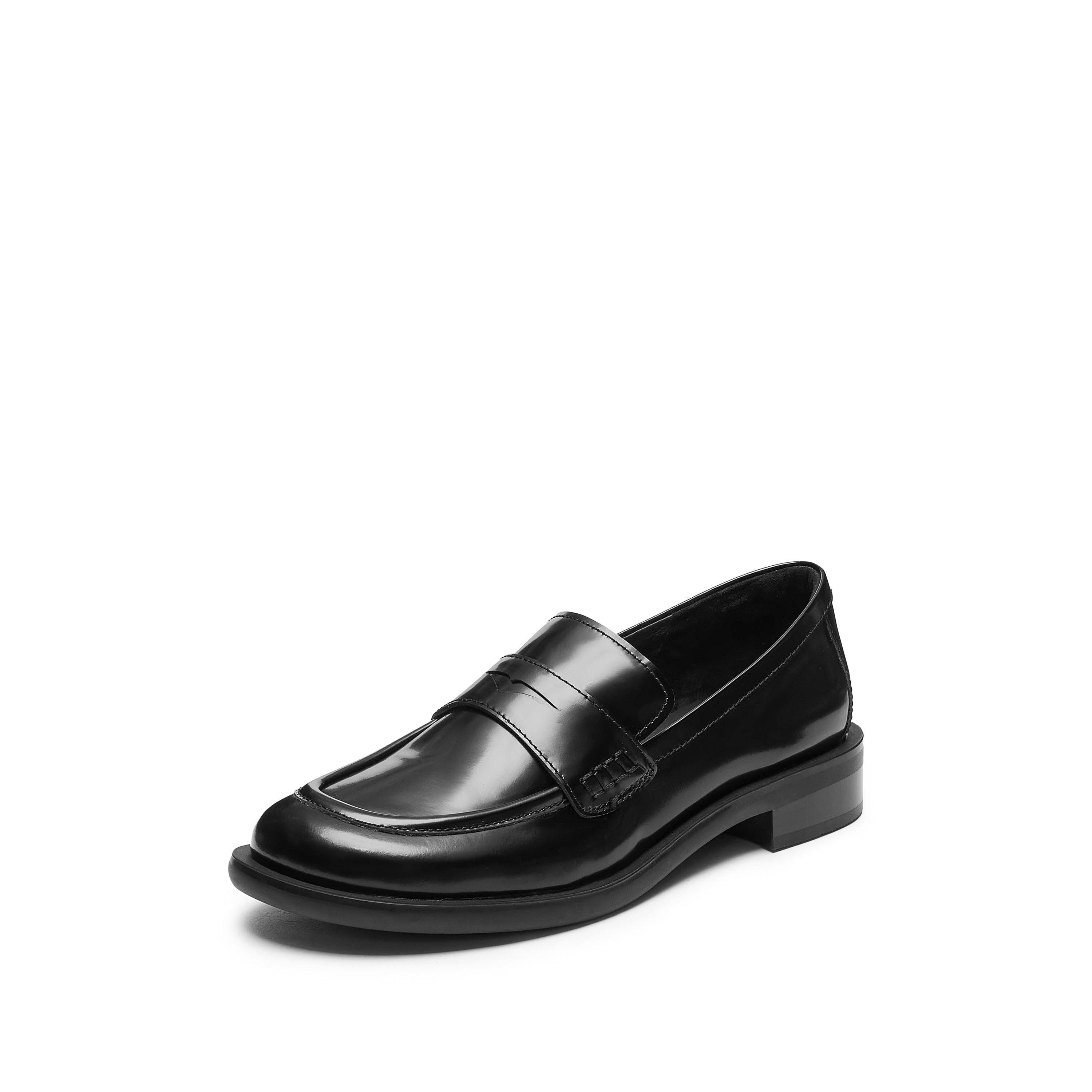 Black Leather Penny Loafers