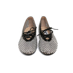Load image into Gallery viewer, Black Mesh Crystal Embellished Ballet Flats
