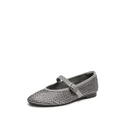 Crystal Mesh Mary Jane Flats