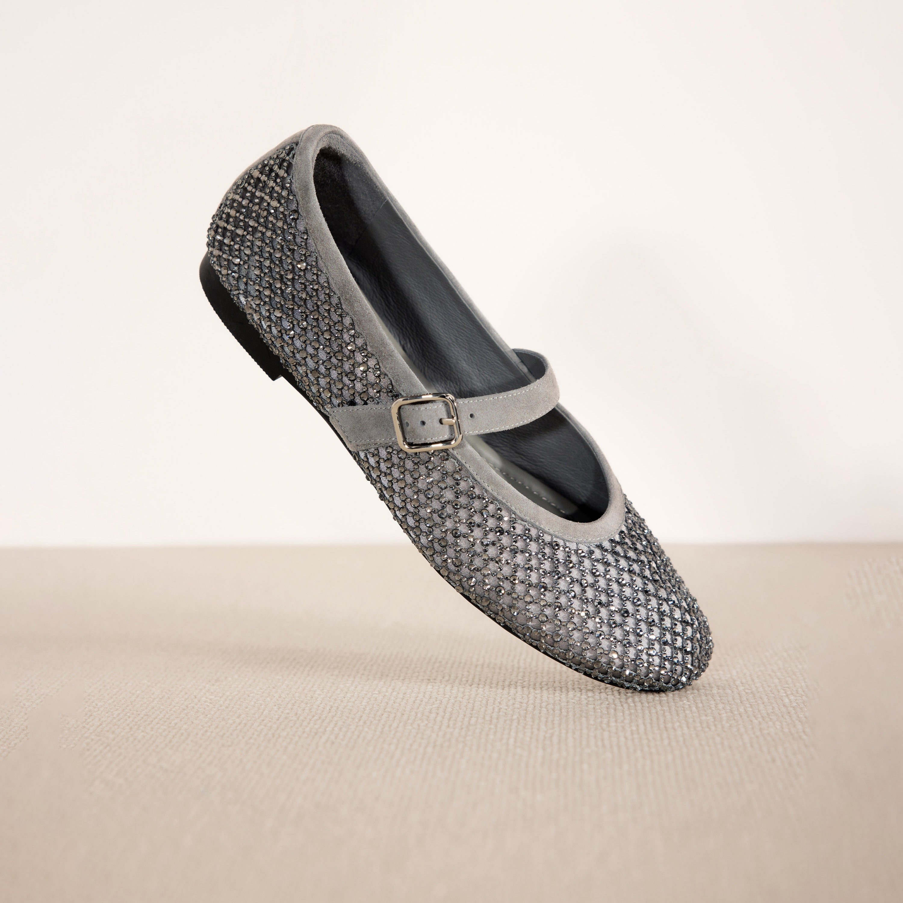 Crystal Mesh Mary Jane Flats