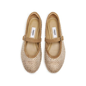 Crystal Mesh Mary Jane Flats