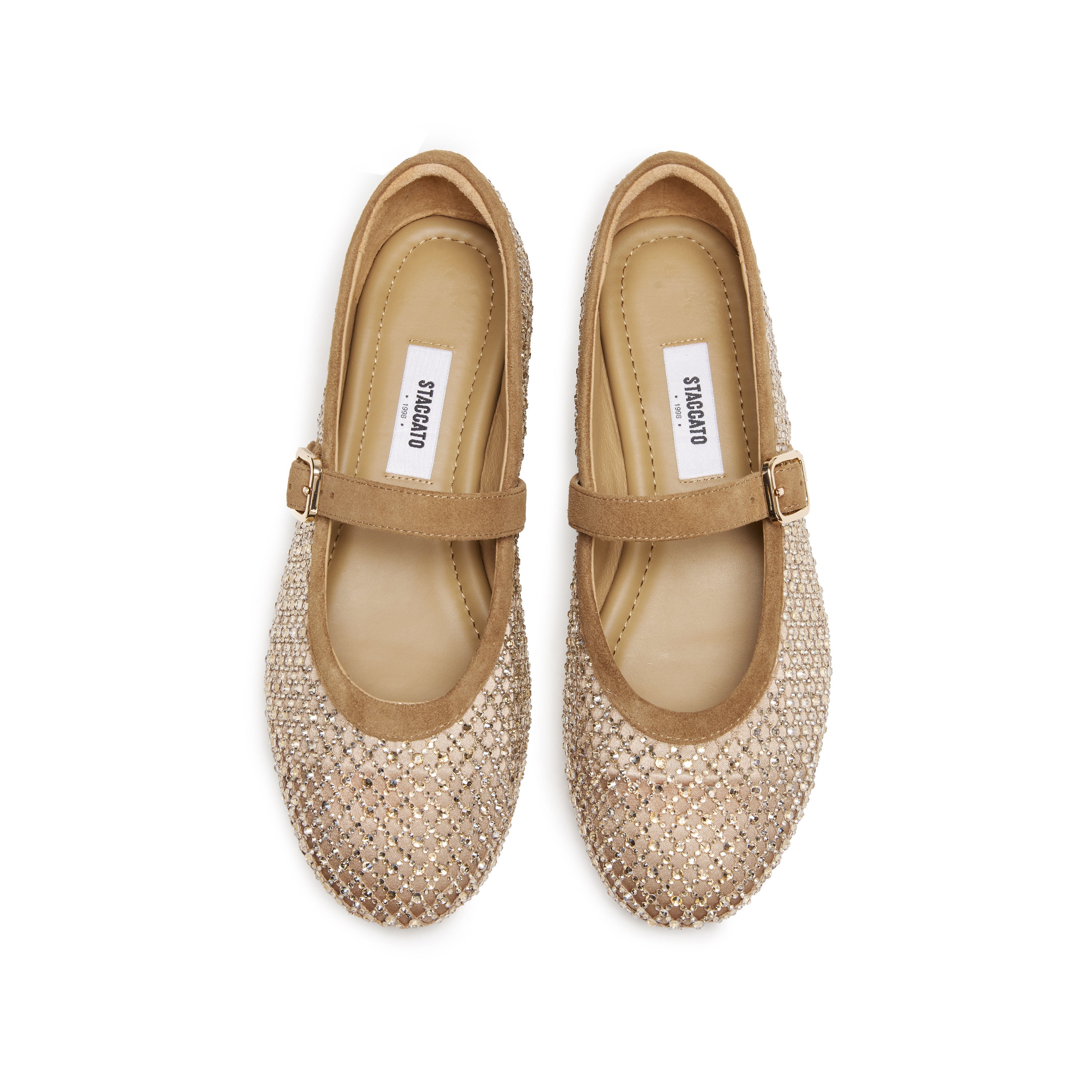 Crystal Mesh Mary Jane Flats