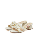 Load image into Gallery viewer, Beige ST Buckle Strap Heeled Sandals
