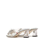 Silver Crystal Firewroks Transparent Heeled Sandals
