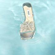 Gold Crystal Firewroks Transparent Heeled Sandals