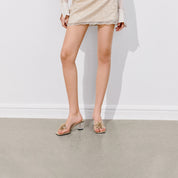 Gold Crystal Firewroks Transparent Heeled Sandals