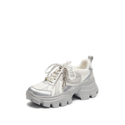 Silver X Woman Lace Chunky Sneakers