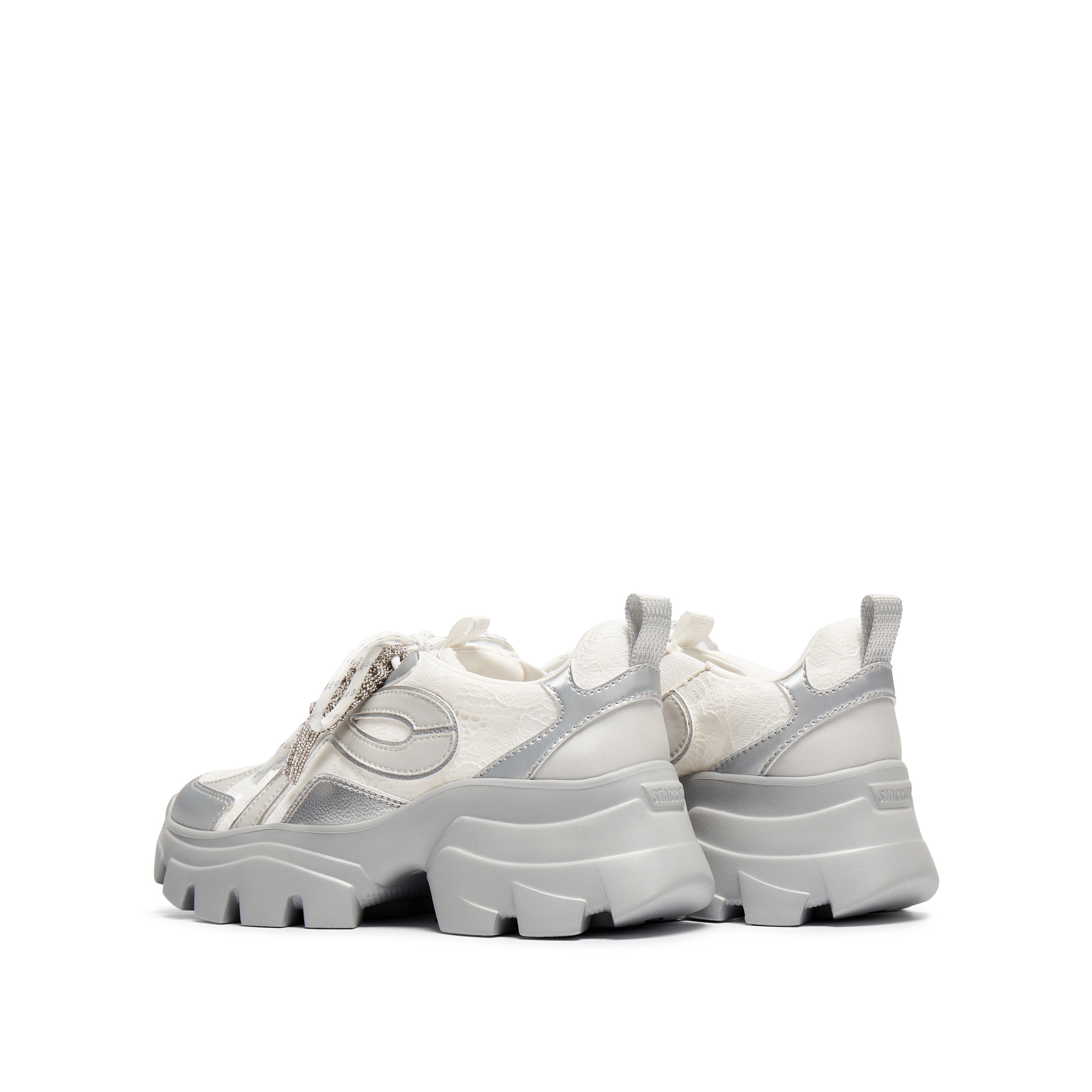 Silver X Woman Lace Chunky Sneakers