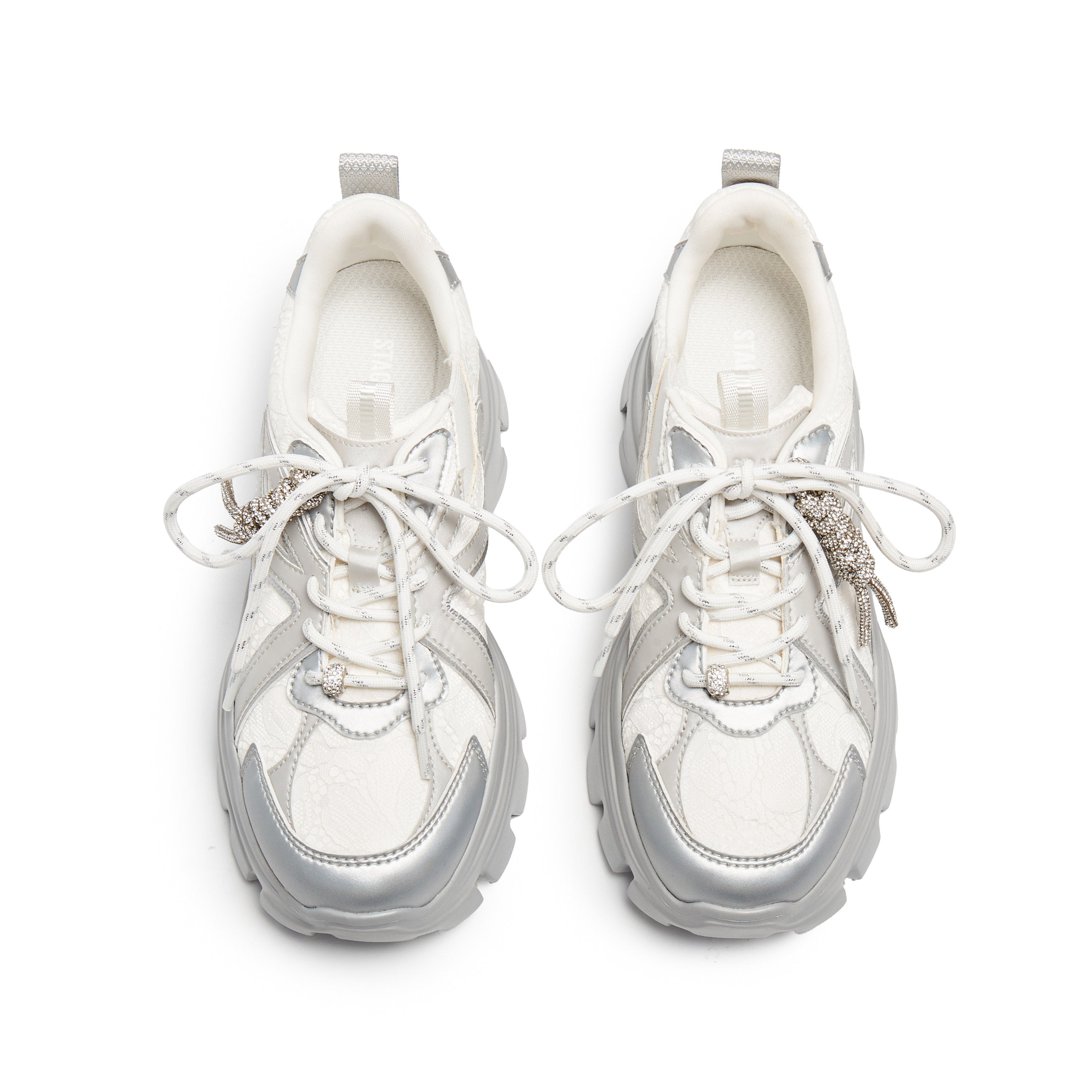 Silver X Woman Lace Chunky Sneakers