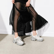 Silver X Woman Lace Chunky Sneakers