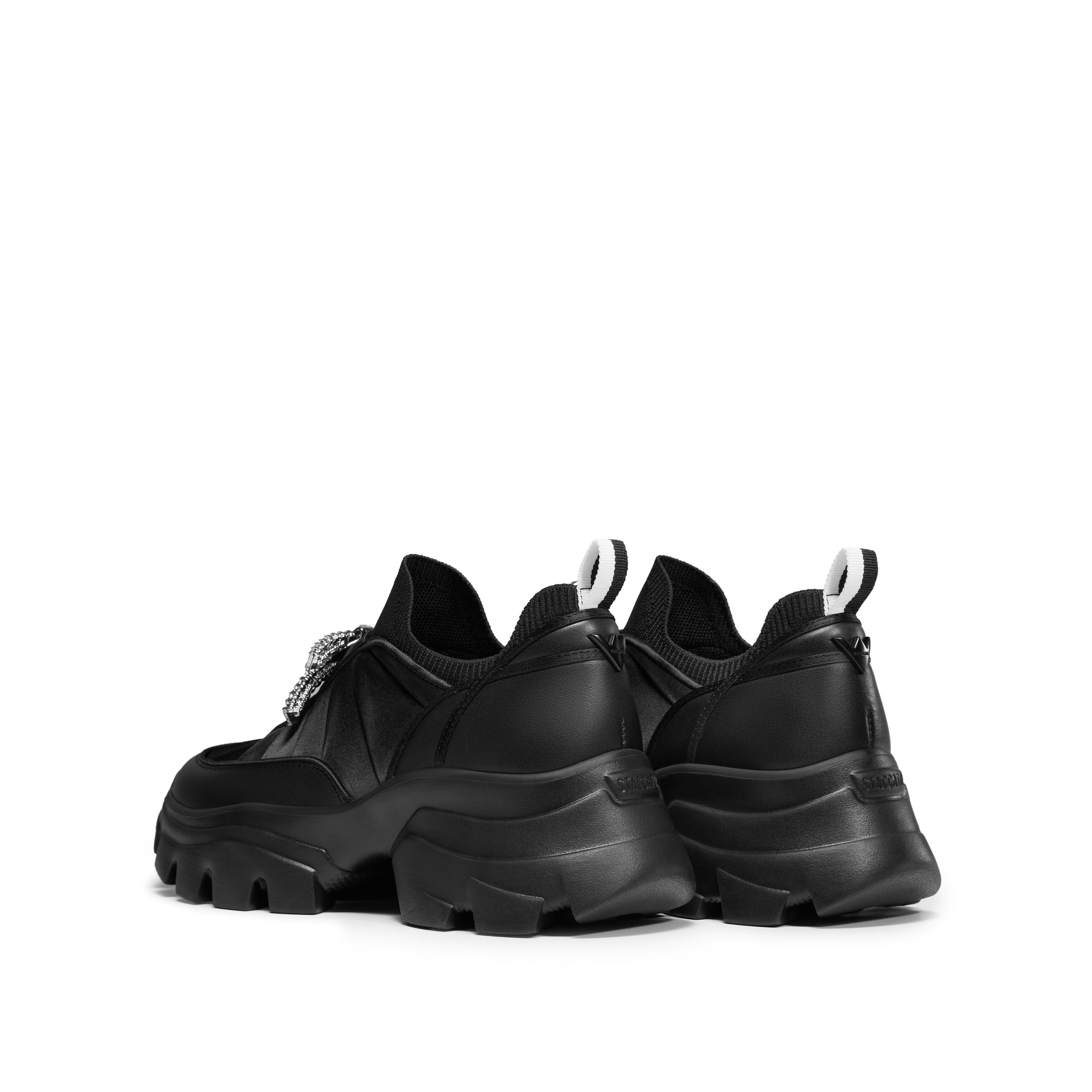 STACCATO × VERA WANG Black Crystal Bow Chunky Sneakers