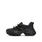 Load image into Gallery viewer, Black Leather Lace Bows Chunky Sneakers
