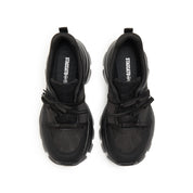 Black Leather Lace Bows Chunky Sneakers