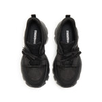 Load image into Gallery viewer, Black Leather Lace Bows Chunky Sneakers
