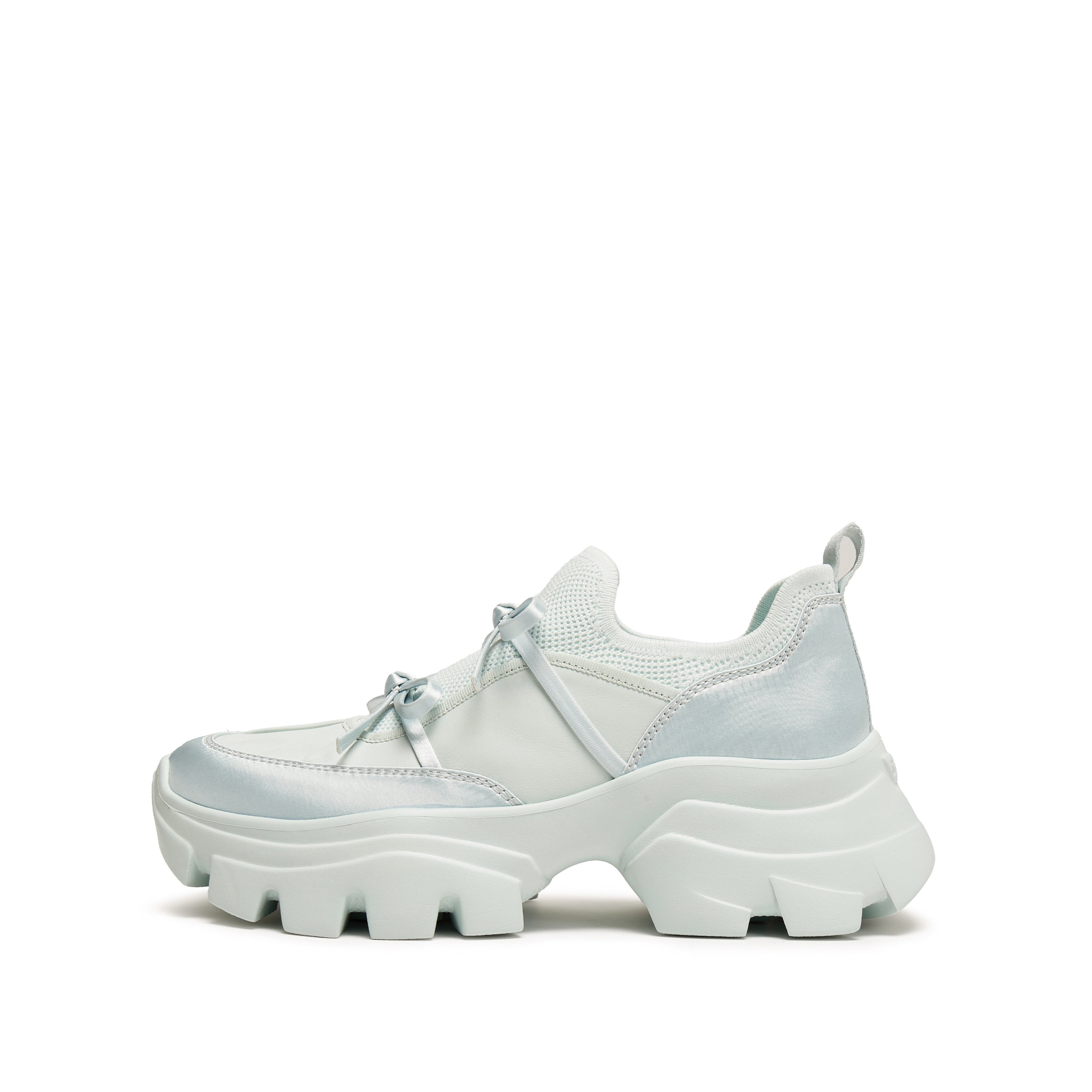 Mint Green Bows Slip On Chunky Sneakers