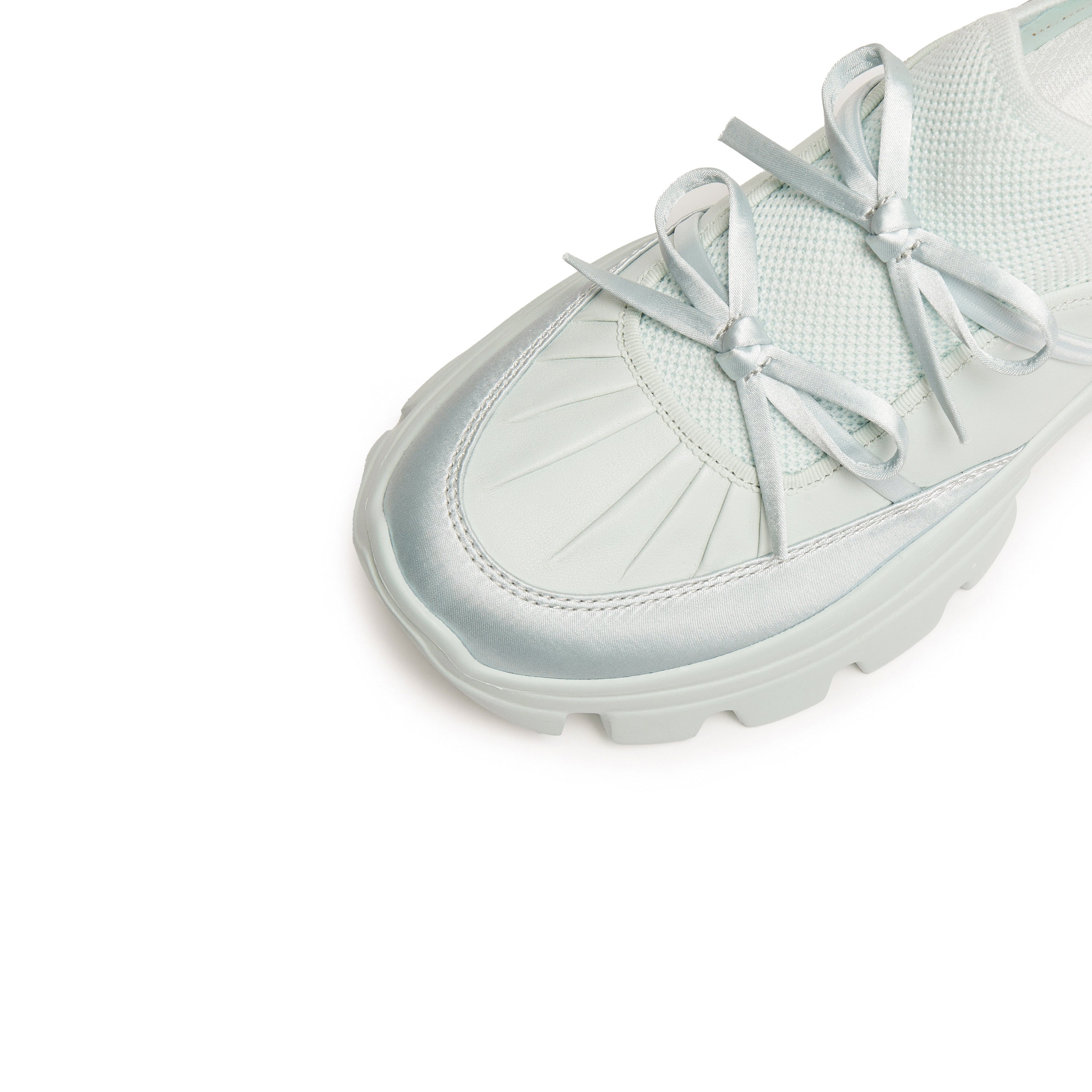 Mint Green Bows Slip On Chunky Sneakers