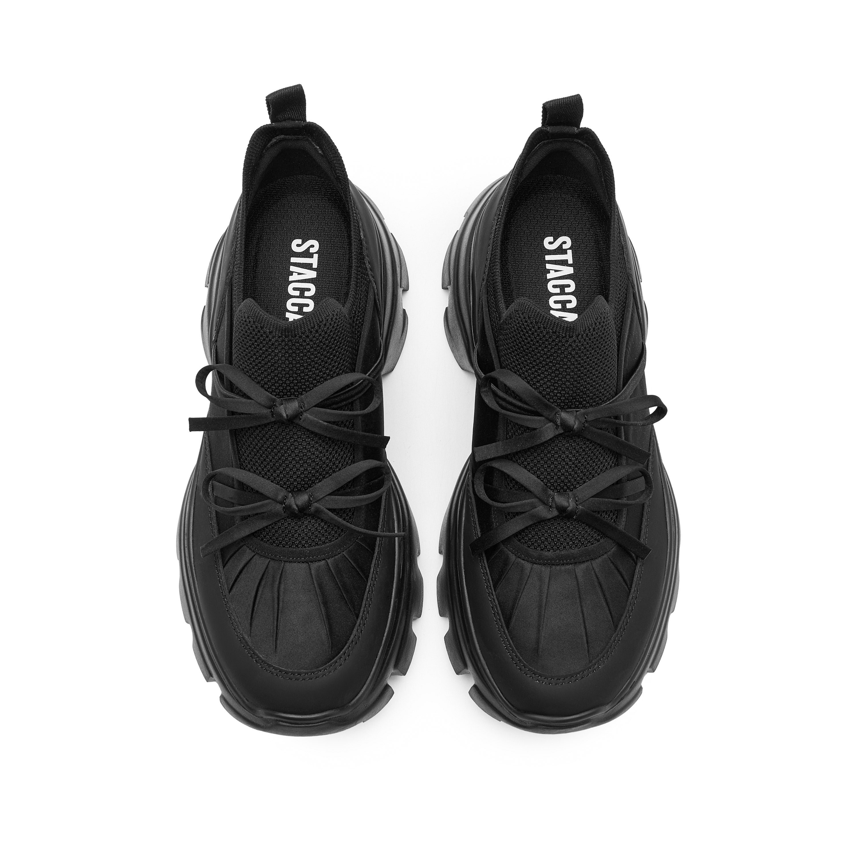 Black Bows Slip On Chunky Sneakers
