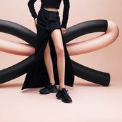 Black Bows Slip On Chunky Sneakers