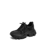 All Black Bows Chunky Sneakers