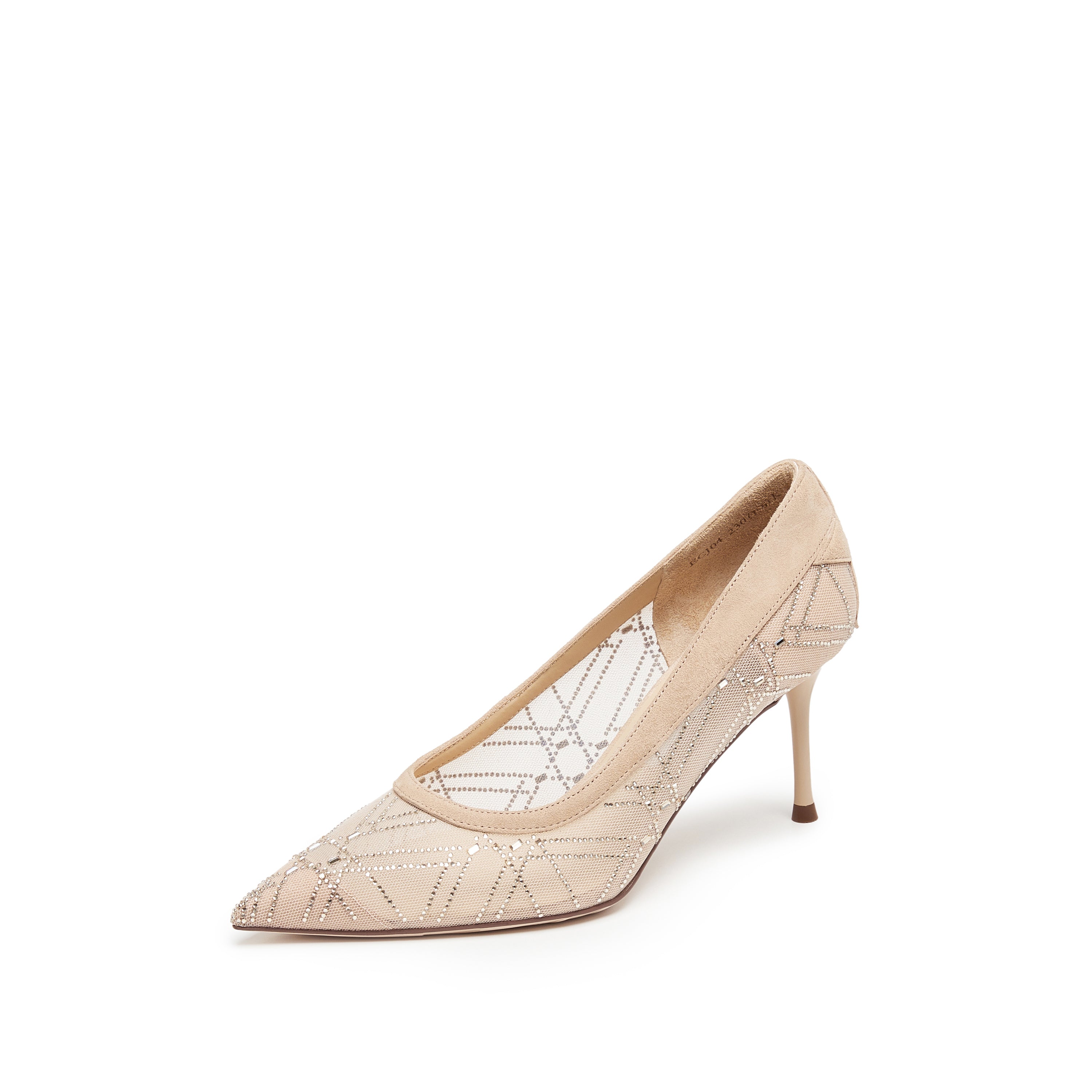 Pastel Meashed Crystal Star Embellished Heeled Pumps