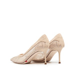 Load image into Gallery viewer, Pastel Meashed Crystal Star Embellished Heeled Pumps
