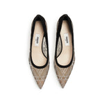 Load image into Gallery viewer, Black Meashed Crystal Star Embellished Heeled Pumps

