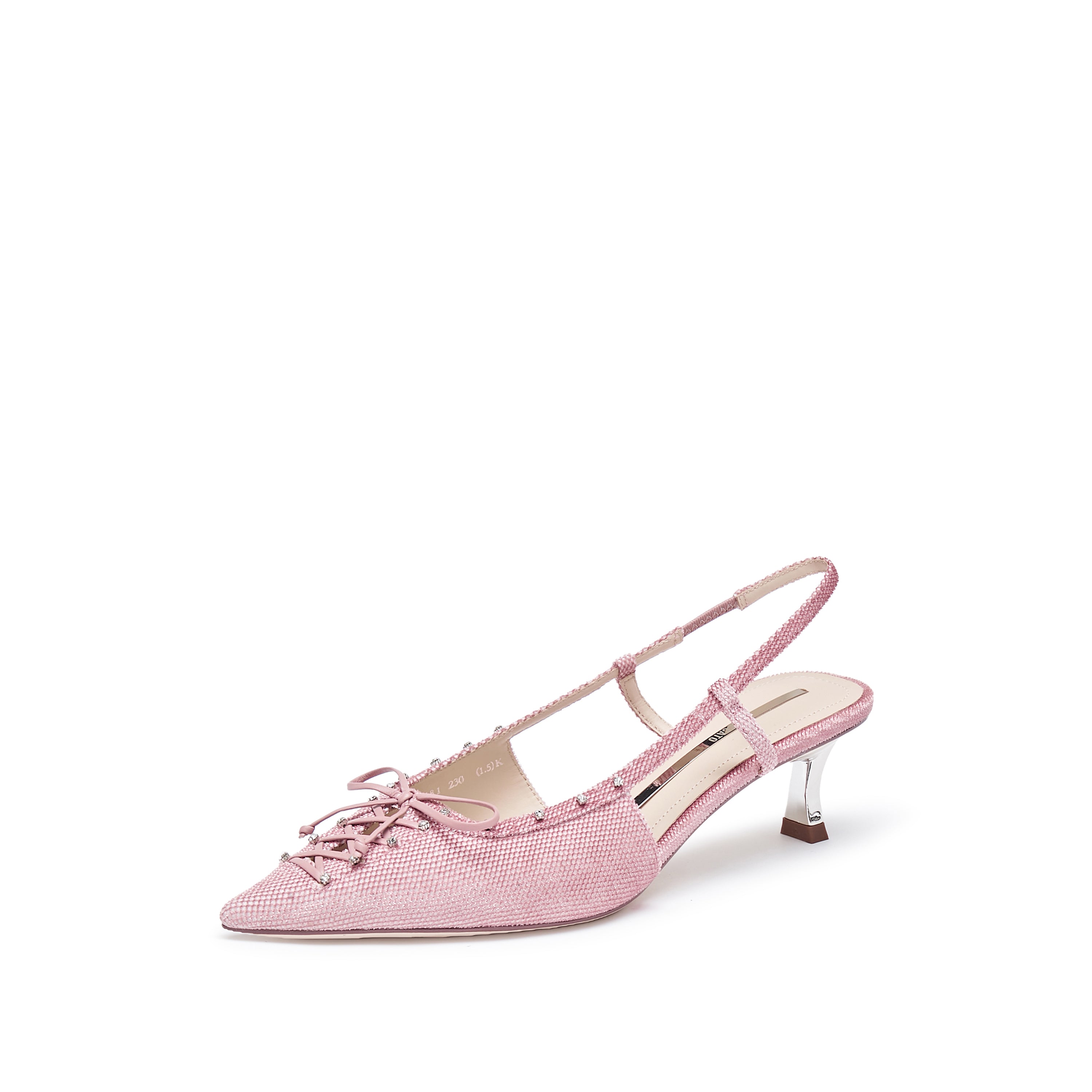 Pink Crystal Corset Slingback Pumps