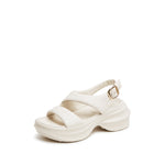 Load image into Gallery viewer, Beige Leather Sproty Chunky Sandals
