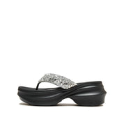 Crystal Knitted Pattern Chunky Flip-flops Slippers