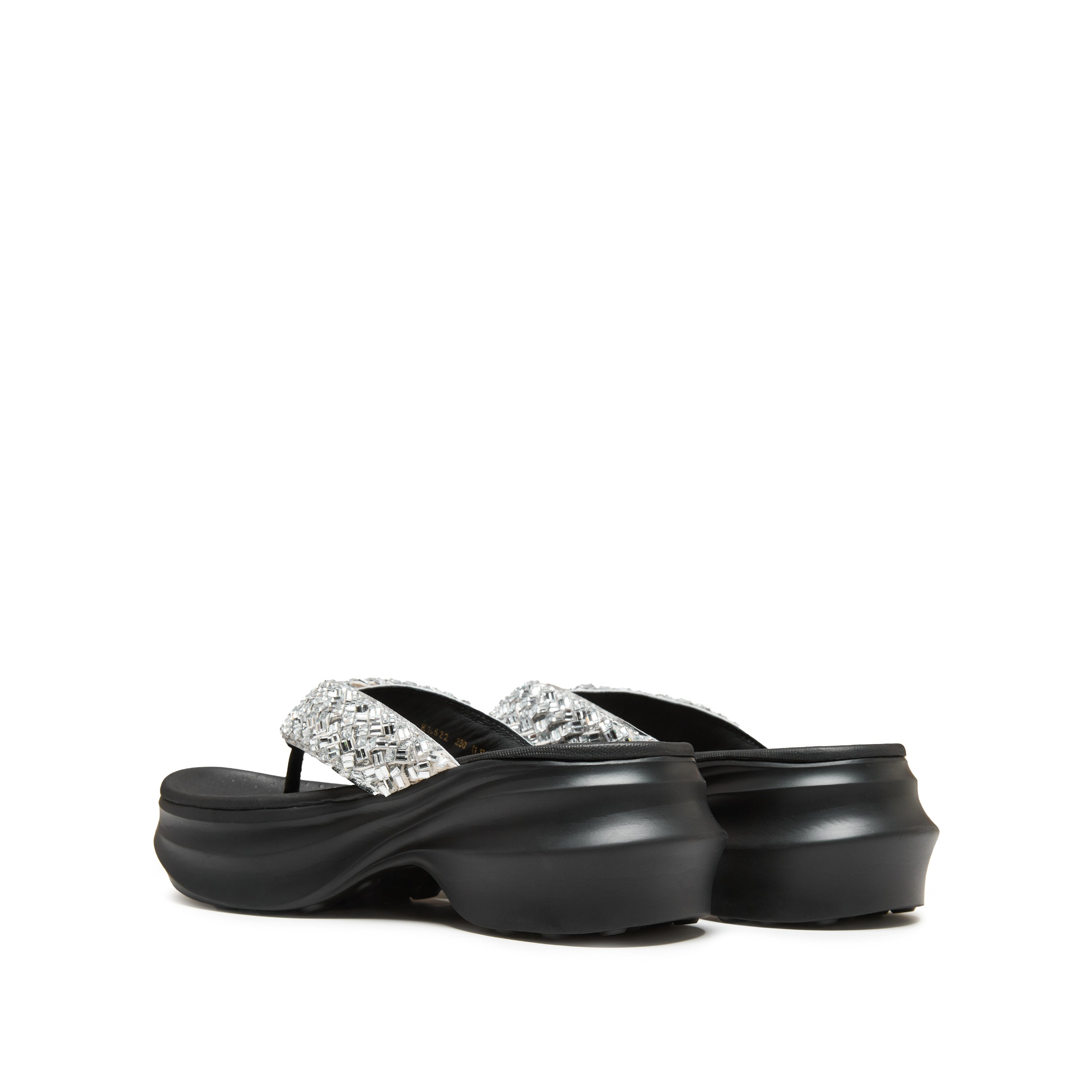 Crystal Knitted Pattern Chunky Flip-flops Slippers